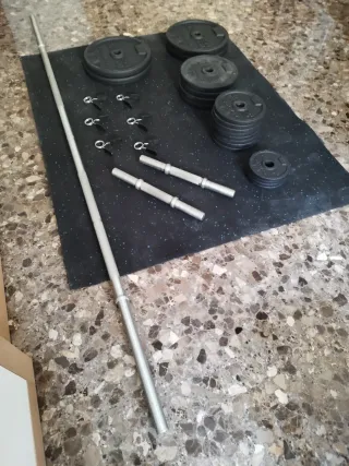 Kit Pesas y barras musculación 93 Kg Decathlon