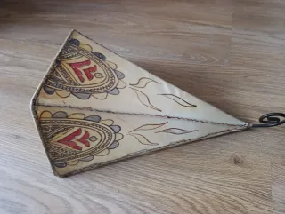 Pantalla Lámpara Cuero Artesanal