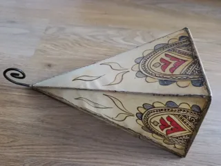 Pantalla Lámpara Cuero Artesanal