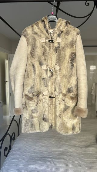 Abrigo de pelo Salsa Beige y Marrón