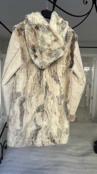 Abrigo de pelo Salsa Beige y Marrón