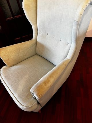 Sillón verde de tela