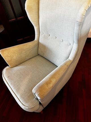 Sillón verde de tela