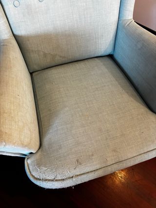 Sillón verde de tela