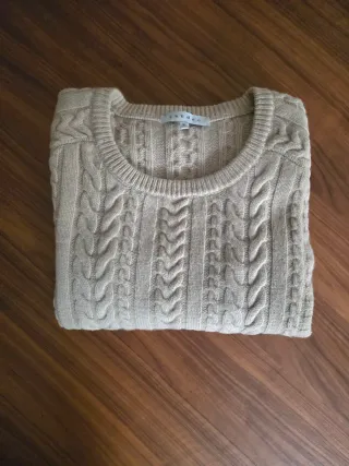 Jersey de lana Sandro beige trenzado