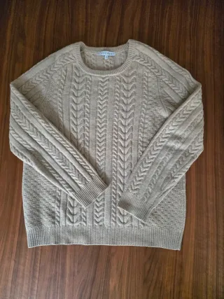 Jersey de lana Sandro beige trenzado