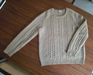 Jersey de lana Sandro beige trenzado