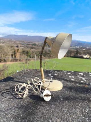 Lampada da tavolo vintage beige abat jour