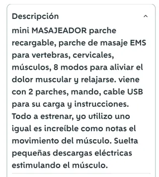 Mini Masajeador EMS Parche Azul