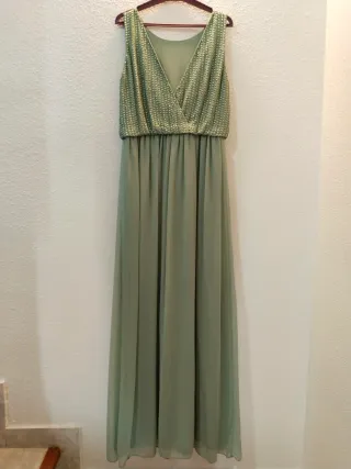 Vestido largo verde menta Tintoretto talla 40