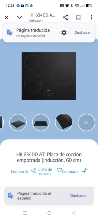 Placa de inducción Beko HII 63400 A