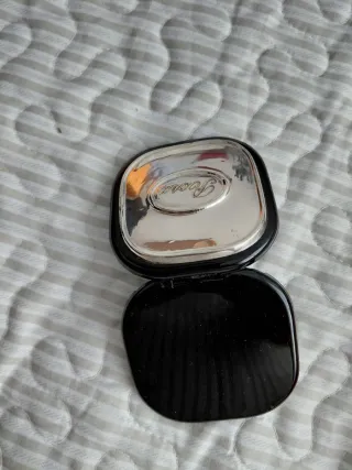 Cajita espejo y peine negro. Vintage