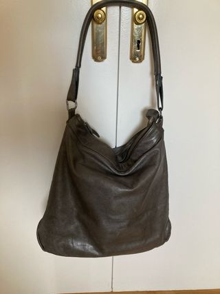 Bolso de piel Hakei gris