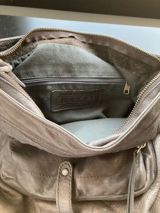 Bolso de piel Hakei gris