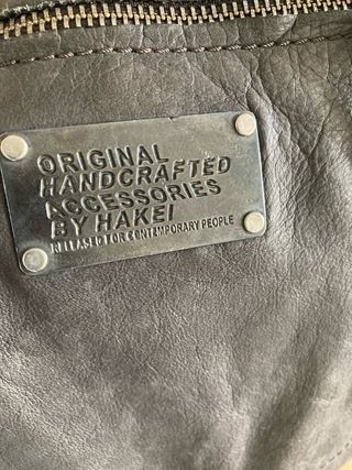 Bolso de piel Hakei gris
