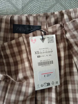 Minifalda pantalón tweed Zara XS