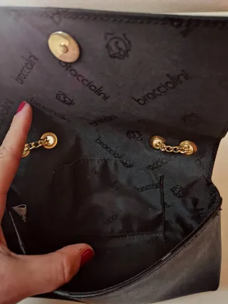 Borsetta Braccialini blu con catena oro