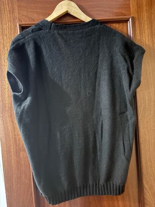 Chaleco de punto V-neck negro