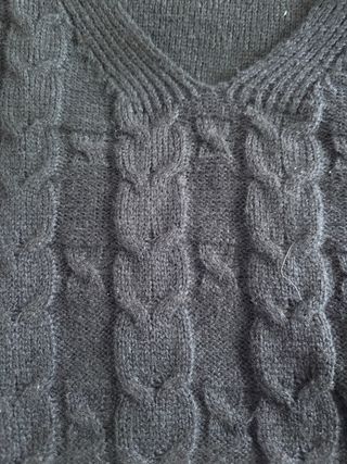 Chaleco de punto V-neck negro