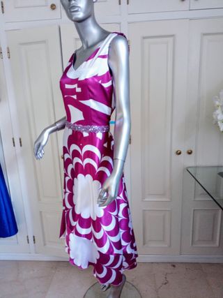 Vestido rosa y blanco