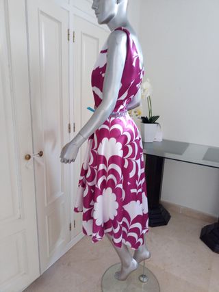 Vestido rosa y blanco