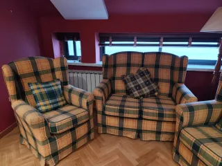 Conjunto sofá y 2 sillones tela