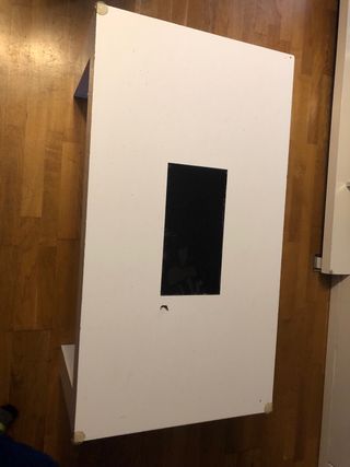 Mesa de salón abatible blanca,