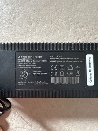 Cargador Batería Patinete Eléctrico Bici