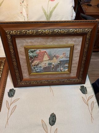 Cuadro relieve madera y metal