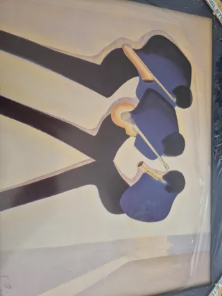 Cuadro Saxofonistas marco Estucado Sin Estrenar