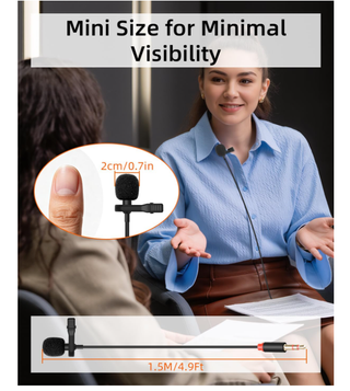 Microfono Lavalier con Clip e Jack 3.5mm