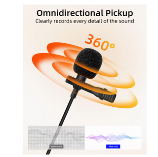 Microfono Lavalier con Clip e Jack 3.5mm