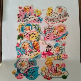 5 laminas de cromos antiguos de picar