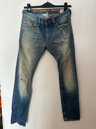 Diesel Vaqueros Talla30 (pulgadas) Azul desgastado
