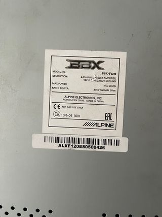 Amplificador Alpine BBX-F1200 4 Canales