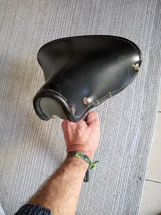 Sillín Bici Vintage Negro Cuero