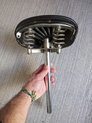 Sillín Bici Vintage Negro Cuero