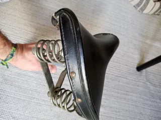 Sillín Bici Vintage Negro Cuero