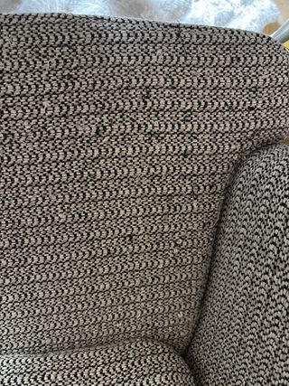 Sillón individual tela beige y gris