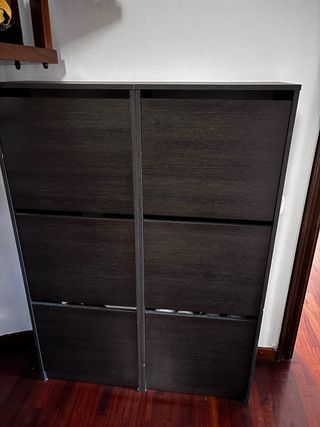 Zapatero triple madera oscuro