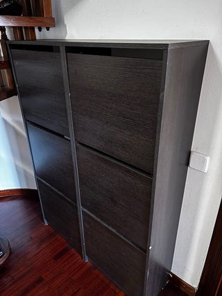 Zapatero triple madera oscuro