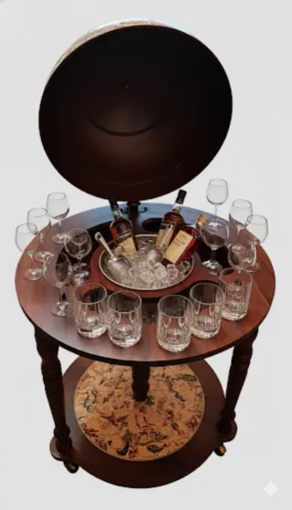 Mueble Bar Globo Terráqueo Vintage - Carrito