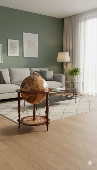 Mueble Bar Globo Terráqueo Vintage - Carrito