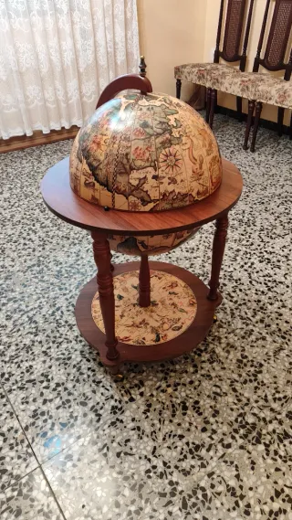 Mueble Bar Globo Terráqueo Vintage - Carrito
