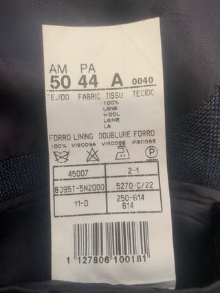 Traje Cortefiel Chaqueta y Pantalón T50 Azul