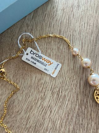 Collana Brosway dorata con perle