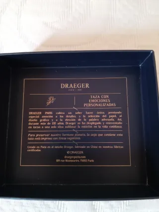 Taza Draeger mensaje