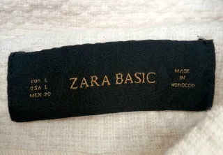 Chaqueta ZARA Tweed Crema Cremalleras Doradas