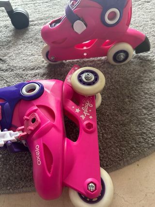 Patines ajustables niña rosa y morado T26-28