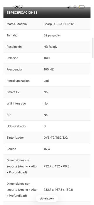 Sharp TV pequeña sin usar